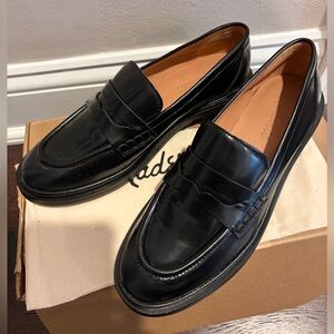 Madewell Chunky Black Loafers in Leather